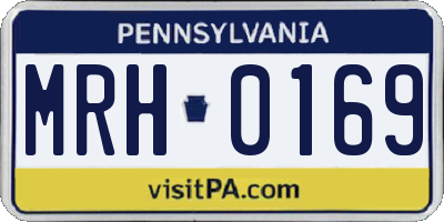 PA license plate MRH0169