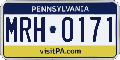 PA license plate MRH0171