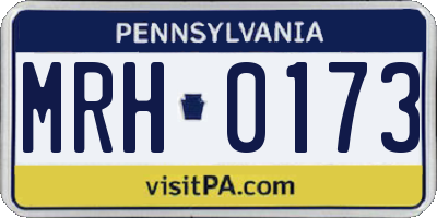PA license plate MRH0173