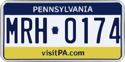 PA license plate MRH0174