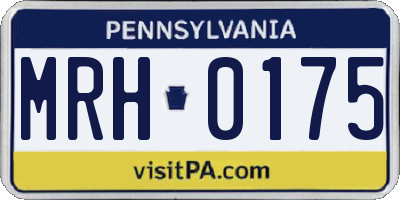 PA license plate MRH0175