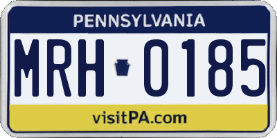 PA license plate MRH0185