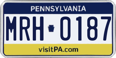 PA license plate MRH0187