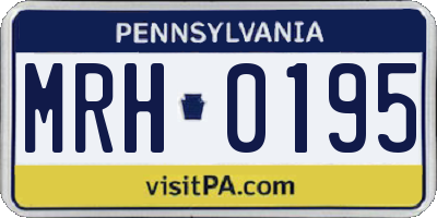 PA license plate MRH0195