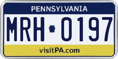 PA license plate MRH0197