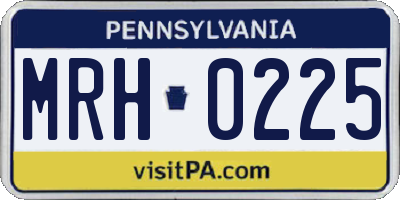 PA license plate MRH0225