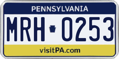 PA license plate MRH0253
