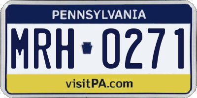 PA license plate MRH0271