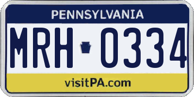 PA license plate MRH0334