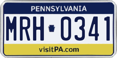 PA license plate MRH0341