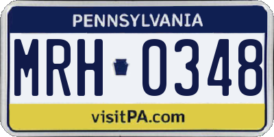 PA license plate MRH0348