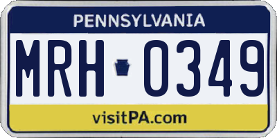 PA license plate MRH0349