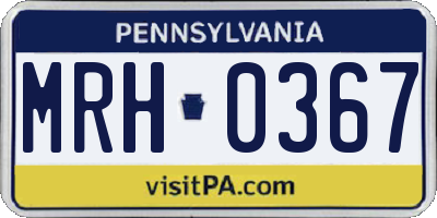 PA license plate MRH0367