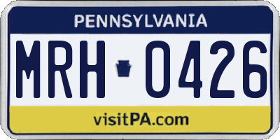 PA license plate MRH0426