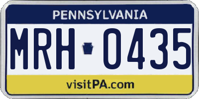 PA license plate MRH0435