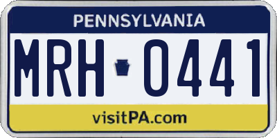 PA license plate MRH0441