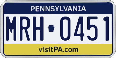 PA license plate MRH0451