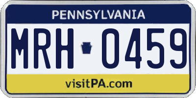 PA license plate MRH0459