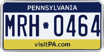 PA license plate MRH0464