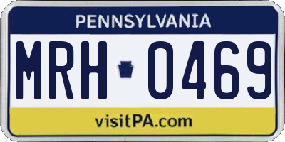 PA license plate MRH0469