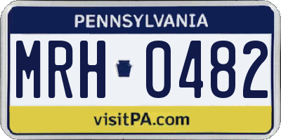 PA license plate MRH0482