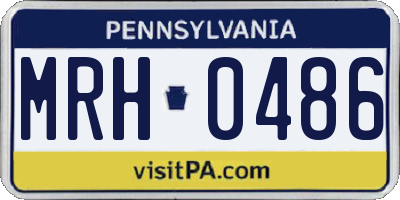 PA license plate MRH0486