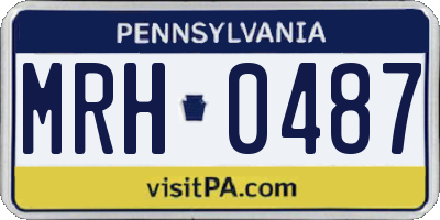 PA license plate MRH0487