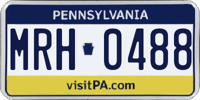 PA license plate MRH0488