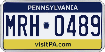 PA license plate MRH0489
