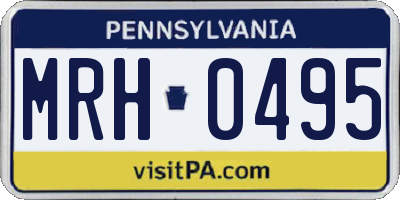 PA license plate MRH0495