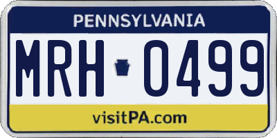 PA license plate MRH0499