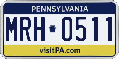 PA license plate MRH0511