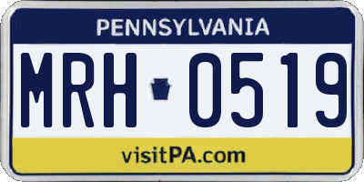 PA license plate MRH0519
