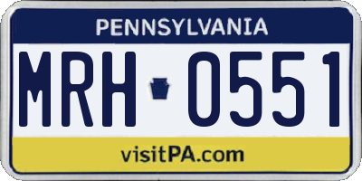 PA license plate MRH0551
