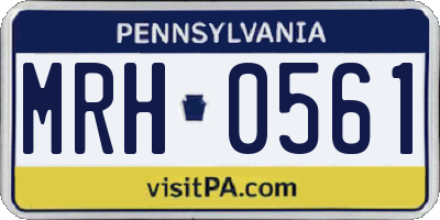 PA license plate MRH0561