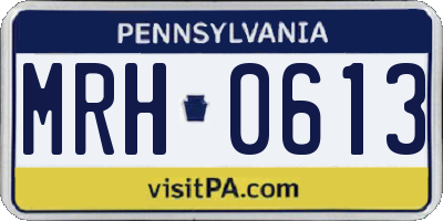 PA license plate MRH0613