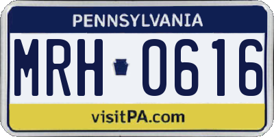 PA license plate MRH0616