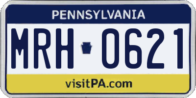 PA license plate MRH0621