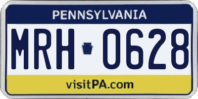 PA license plate MRH0628