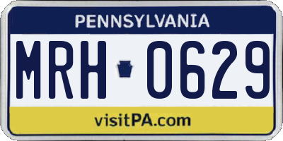 PA license plate MRH0629