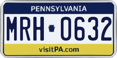 PA license plate MRH0632