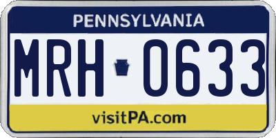 PA license plate MRH0633