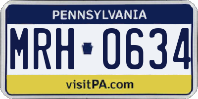 PA license plate MRH0634