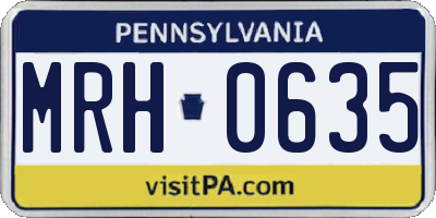 PA license plate MRH0635
