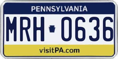 PA license plate MRH0636