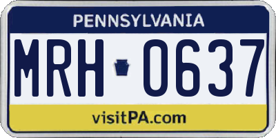 PA license plate MRH0637