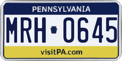 PA license plate MRH0645