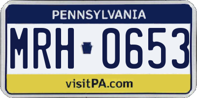 PA license plate MRH0653