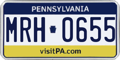 PA license plate MRH0655