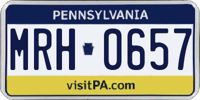 PA license plate MRH0657